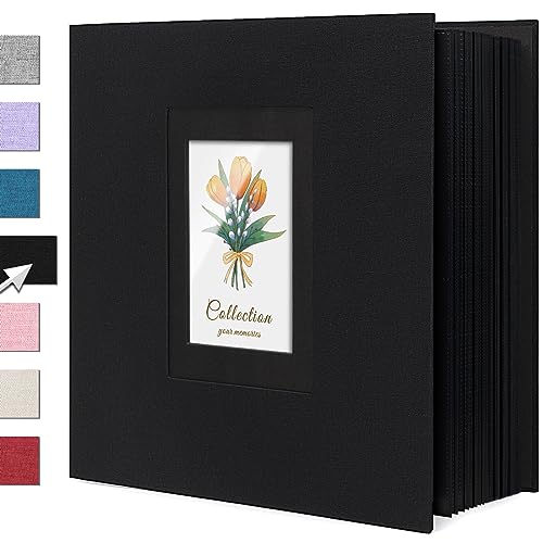 Linen Photo Album 4x6 Large Capacity 1000 Pockets Pictures Fabric Cover Books Albums Wedding School Family Anniversary Baby Memory Engagement Travel Albums(Black 1000 Pockets)