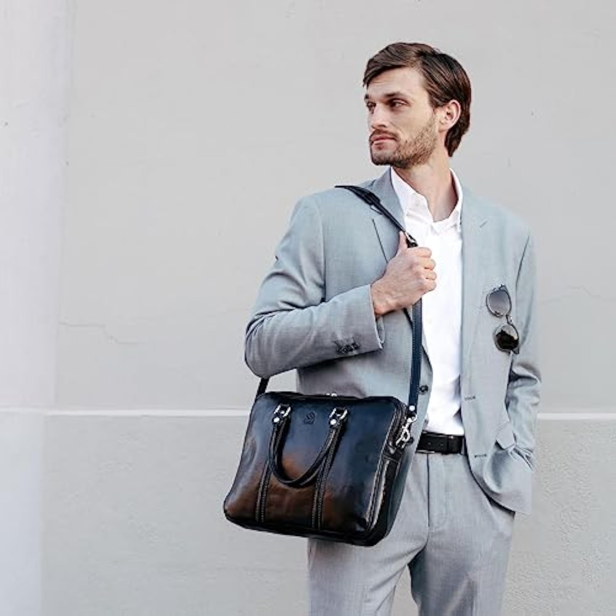 Leather Briefcase - Italian Full Grain Leather Bag