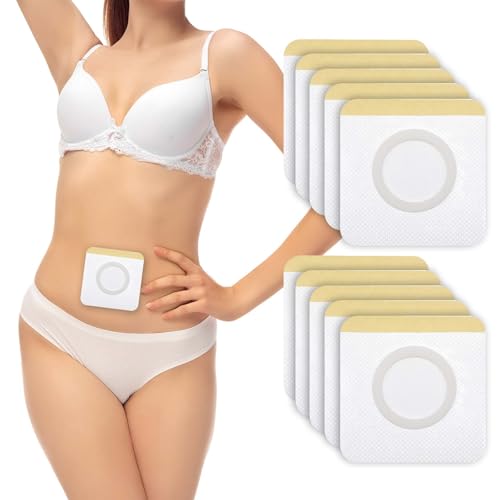 YUXIANLB 50PCS Castor Oil Belly Button Patches Square Non-Woven Self-Adhesive Pads with Release Paper Wearable for Work Sleep Yoga Highly Absorbent Disposable Castor Oil Pack Wraps
