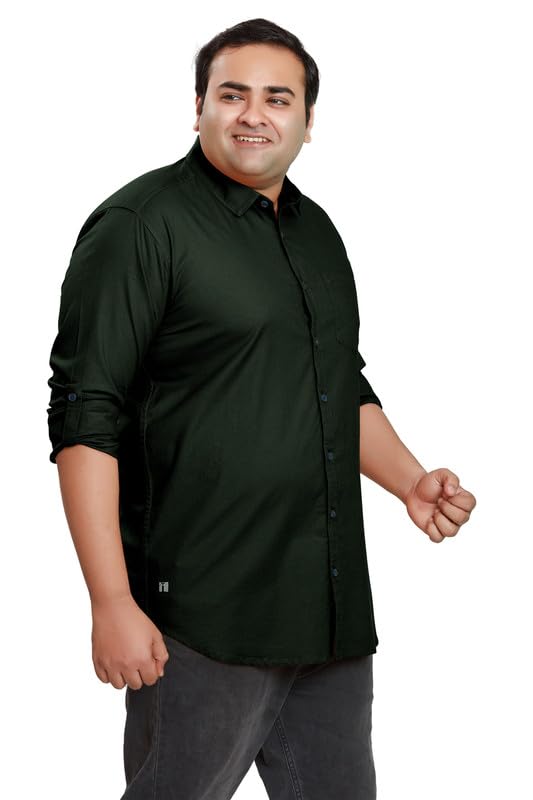 Image of BE ACTIVE Plus Size Lycra Cotton Satin for Men Shirts|| All Plus Size Men|| Cotton Stylish Full Sleeves Shirt for Men