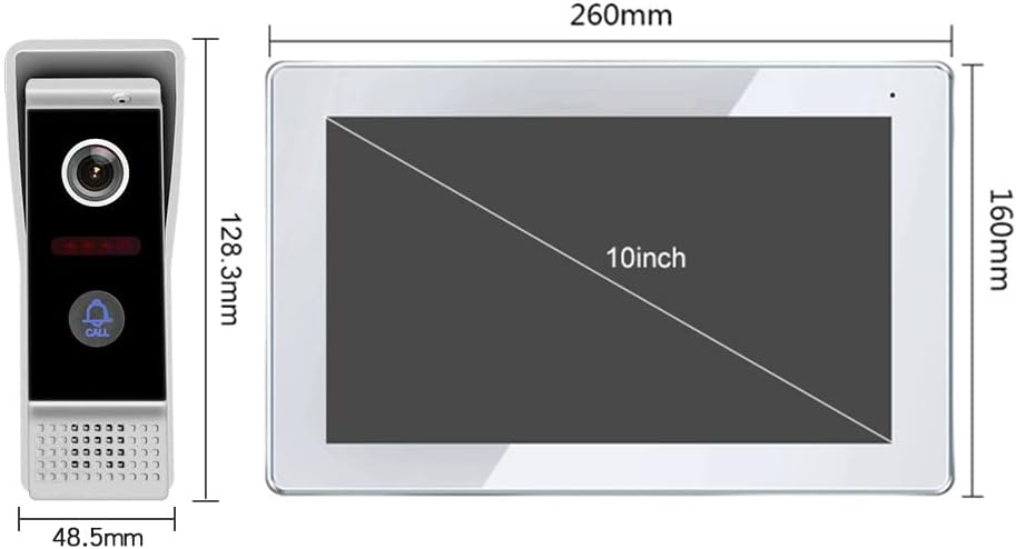 ANJIELO SMART Video Intercom System, WiFi Video Doorbell Camera with Monitor 960P 10 inch Wired Doorbell Camera, Support Remote Unlock, PIR Motion Detection, Two-Way Audio, Night Vision