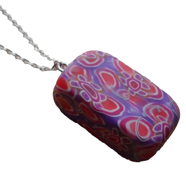 Chunky Millefiori Polymer Clay Pendant, Handmade FIMO Pendant, Stocking Filler, Gift for Her