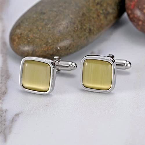 Mancuernillas para hombre cuadradas acero inoxidable miniatura 3