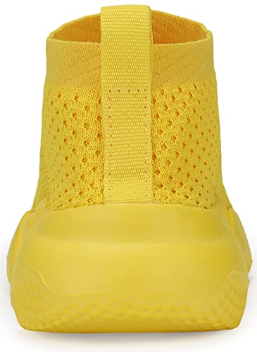 Santiro Kid Slip On Shoes For Girls Walking Running Lightweight Breathable Casual Tennis Shoes Knit Sock Sneakers Yellow (Little Kid/Big Kid) 10 M Us #TOP4