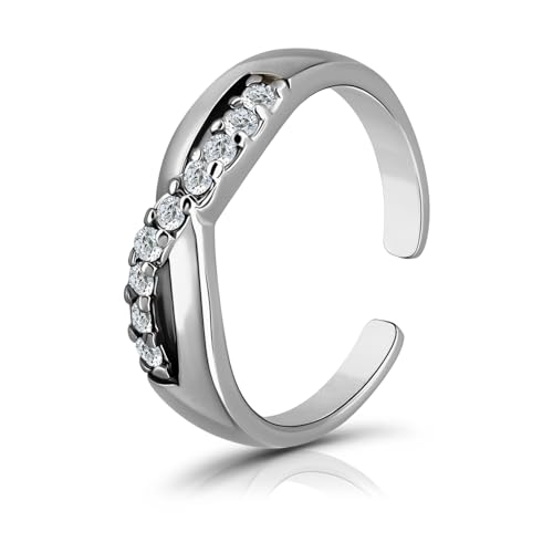 Hoops & Loops Sterling Silver Cubic Zirconia Infinity Toe Ring