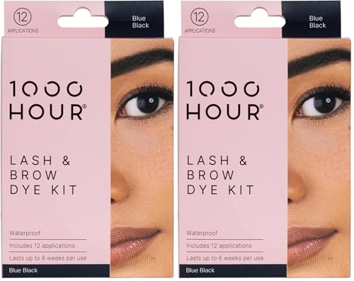 1000 HOUR Eyelash and Brow Dye Kit, Blue/Black, 72 g (Pack of 2)