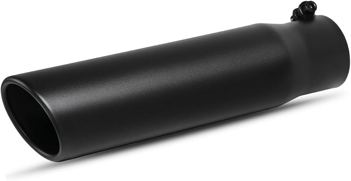 YITAMOTOR 2.5" to 3" Diesel Exhaust Tip, 2.5" Inlet 3" Outlet 12" Long Stainless Steel Professional Chrome Exhaust Tail Tip for All 2.5" Outside Diameter Tailpipe, Rolled Angle Cut, Bolt-On, Polished
