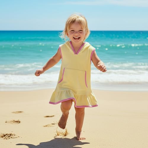 Image of Toddler Little Girl Swim Cover Up Beach Towel Coverup Bathing Suit Cover Ups Swimsuit Summer Baby Beach Essentials