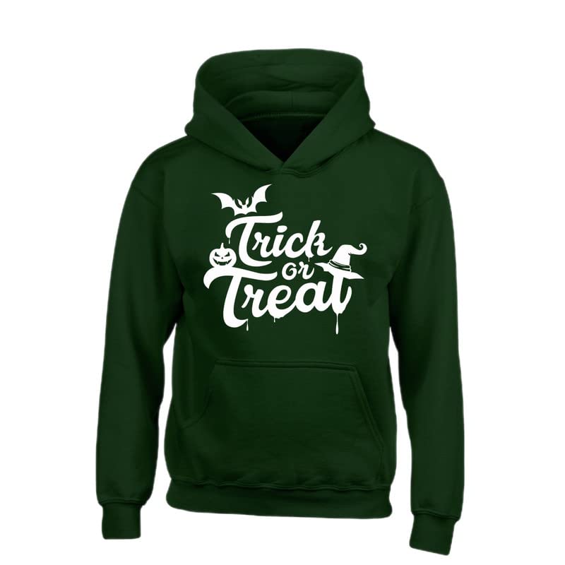 Sweat à capuche Trick Or Treat avec poche grand confort vert bouteille XXL