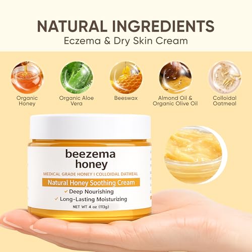 KOVGOCY Beezema Medical Grade Honey, with Manuka Honey, Colloidal Oatmeal & Natural Oils, Natural Lotion, for Relieving Dry Skin on Hands and Body. Fast-Absorbing & Non-Greasy, Unscented - 4oz (1)
