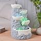 Innenbrunnen Cascade 4 Levels Jar Natural Stone Effect Farbe Licht farbenfrohe LED, außergewöhnliche Geschenkidee, H 31cm - Ganda Zen’light