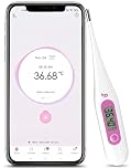 Digital Basal Body Thermometer Fertility Monitor Record BBT Manually, Draw BBT Chart Pinpoint Ovulation Day, High Accuracy Perfect Companion for Ovulation (Pink)