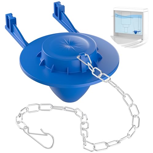 Toilet Flapper Replacement Kit, 2 Inch Universal Toilet Tank Flapper Fit for Kohler American Standard Fluidmaster Toto Gerber, Silicone Stopper Flapper with Stainless Steel Chain Water Saving 1Pcs (1)