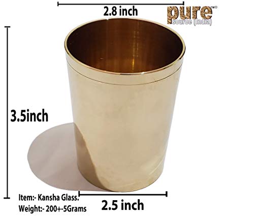 Image of Pure Source India Bronze Kansa Glass Handmade, 1 Piece, 200 Ml, Gold