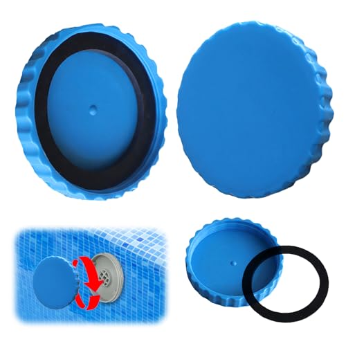 CHIHOLEN Juego de cierre de invierno para piscinas Intex y Bestway, 2 unidades de tapones de invierno para piscina con juntas a juego, accesorios para piscina, a prueba de heladas y herméticos, tapa