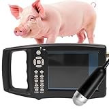 ROGHA Kit D'éChographie VéTéRinaire Scanner,Kit VéTéRinaire,Appareil Portable HD pour Tests Gestation,avec Sonde éTanche 3.5 MHz, pour Porcs,Ovins,Chiens,Chats,BéTail Et Animaux Compagnie