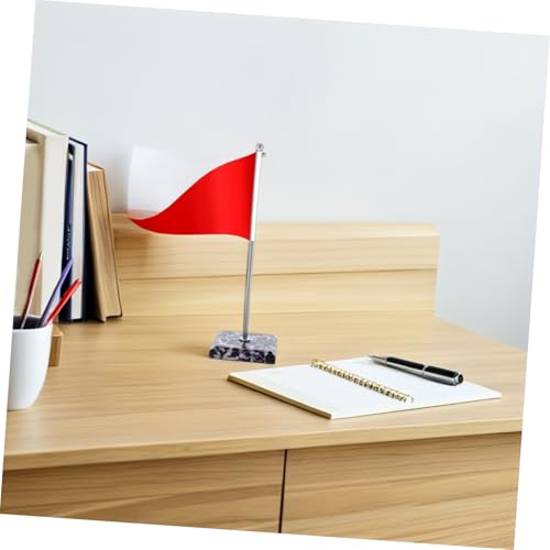 Porte-drapeau de table ajustable Operitacx en métal et socle marbre stable - 8
