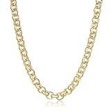 9ct gold belcher chain necklace Diseño audaz de eslabones de 12 mm: los eslabones gruesos de corte de diamante añaden un toque robusto y llamativo que eleva cualquier atuendo con un toque de lujo.