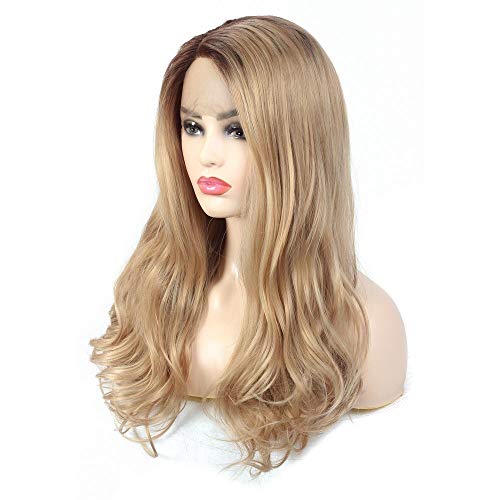 TOPHR Long Blonde Wig Lace Front Wigs Natural Wave 22 inch with Side Part Synthetic Wigs for Women