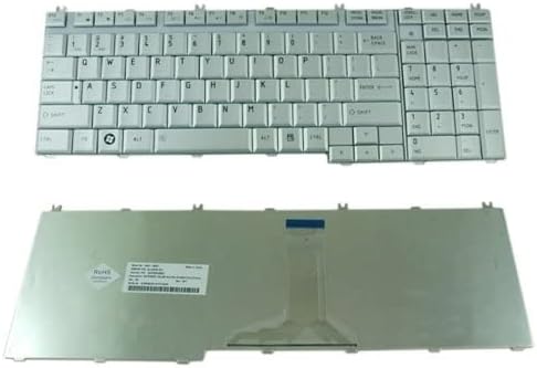 TravisLappy Laptop Keyboard Compatible for Toshiba Satellite Pro L350-16A, Pro L350-17Q, Pro L350-17T, Pro L350-17U, Pro L350-20N Silver