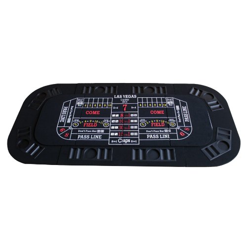 IDS Poker Casino Texas Hold'em Table Top for 3 in 1 (Poker/Blackjack/Craps) Folding Black Felt Carrying Bag