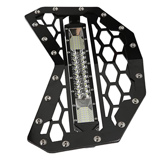 Aramox UTV Mesh Grille, Black UTV Mesh Grille with LED Lightbar Waterproof Aluminum Alloy Replacemen