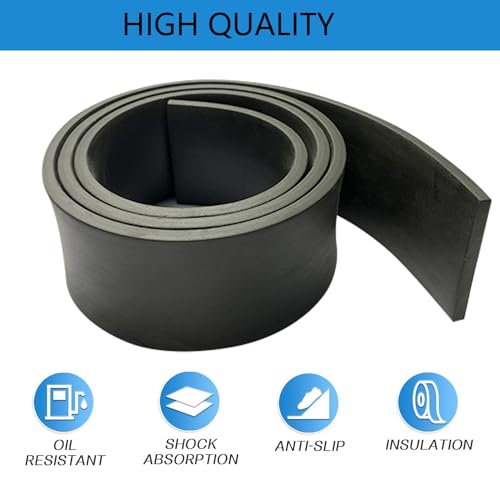 Gummistreifen 3mm Gummimatte 5 cm x 1 m Gummi Streifen Hartgummi Vollgummi Schürfleiste rutschfest Isolierend Ideal Für Den Einsatz Als Schutz Bei Industriellen Garagenanwendungen (50 * 3mm*1m)