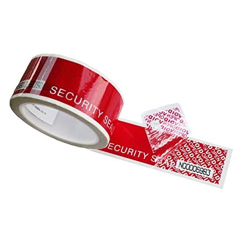 1 Roll Precut Serial Numbered Tamper Evident Security Void Tape (2 in x 55 yrds x 2 mil, Ultra-Thick Void Film, Red - TamperSeals) Cover