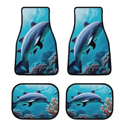 Tapis de sol voiture dauphins antidérapants contre la saleté du plancher