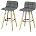 SoBuy® FST50-HGx2 Lot de 2 Tabourets de Bar Cuisine avec Dossier et Repose-Pieds Haute qualité
