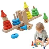 Firulab Juguetes de la Torre de Equilibrio del Payaso | Juguetes de Madera para Juegos de Torre de Madera | Entretenimiento Divertido y Educativo para niños, niños, niñas, Regalo de cumpleaños
