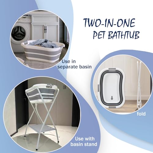 image for SMLXLXX Portable Dog Bath Tub and Dog Washing Station, Collapsible Ele