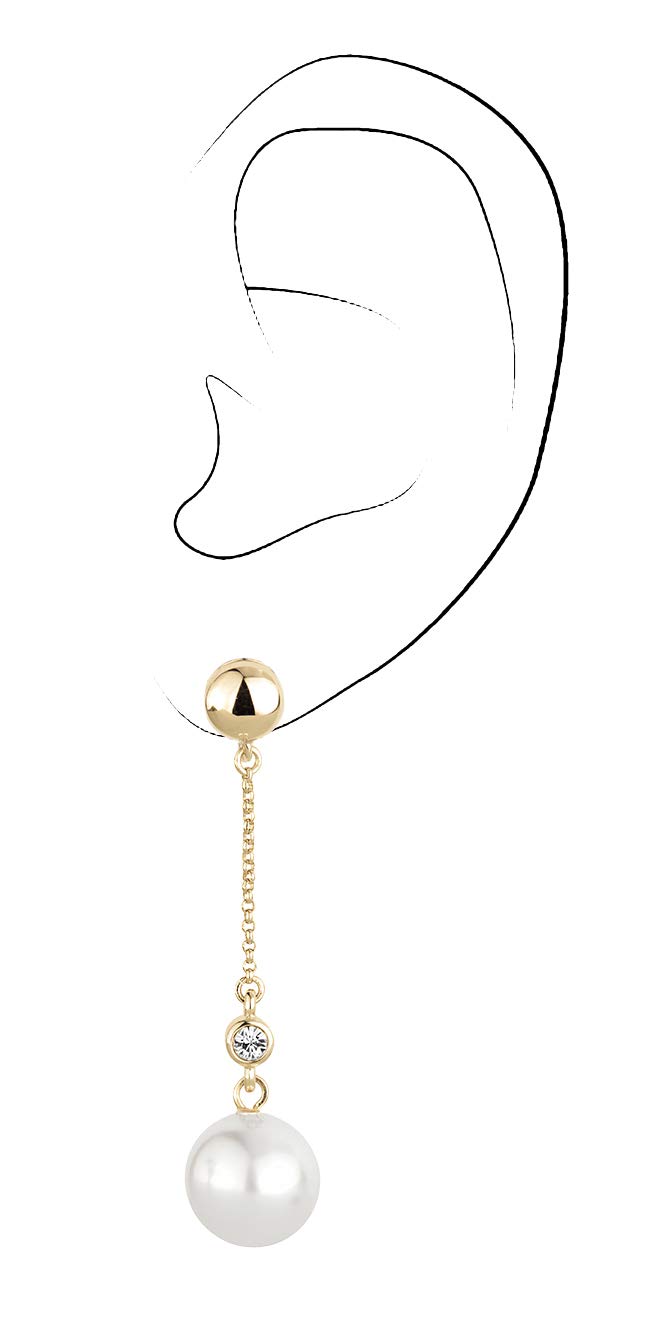 Traveller Ohrclip Hängend - Damen - weisse 12mm Perle