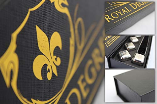 Royal Degree Whisky Set - Premium Edelstahl-Eiswürfel ALS Geschenk-Set oder Bar-Zubehör - Whisky, Wein und mehr kühlen… – Bild 4