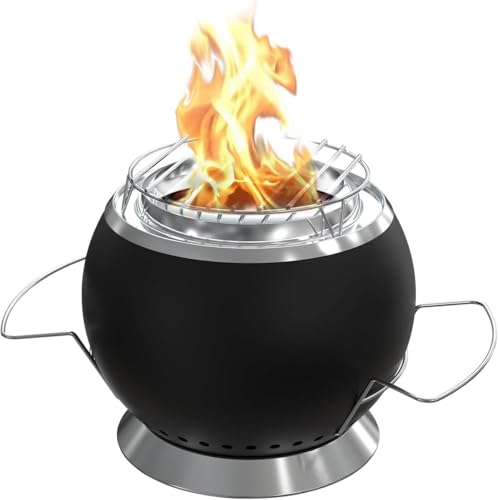 Tabletop Fire Pit, 10 inches Portable Small Smokeless Fire Pit, F...