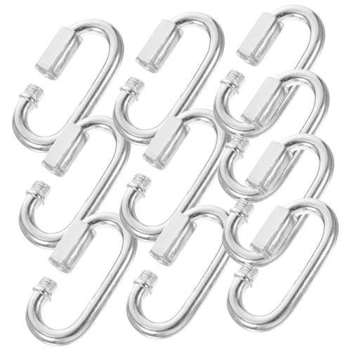MUSISALY 10pezzi Moschettone Avvitabile Zincato Anelli di Collegamento Rapido per Campeggio Fitness e Giochi all Aperto per Catene e Ganci Resistente e Facile da Usare