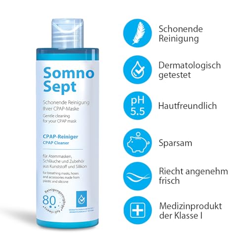 CPAP-Reinigungspaket SomnoSept – 1x CPAP-Reiniger SomnoSept 400 ml UND 1x oxyhero brush Edelstahl CPAP-Schlauchbürste 120 cm, 19 mm Durchmesser – Gründliche Reinigung von CPAP-Maske und CPAP-Schlauch