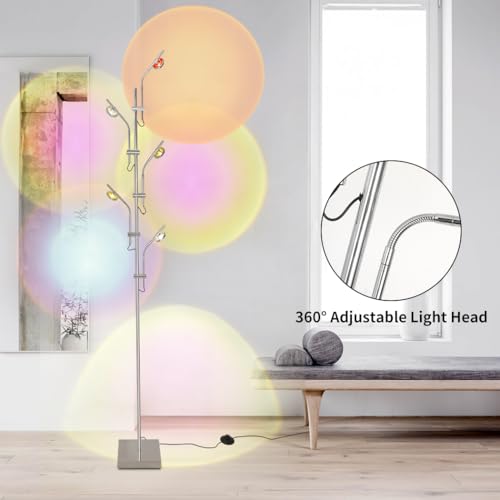 Proyector RGB de pie con 5 cabezas LED ajustables y filtros de colores para el dormitorio 2