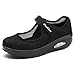 Sandales Femme Mailles Chaussures de Fitness Baskets Mode Compensées Mary Janes pour Femme Espadrilles Chaussures de Sport Eté EU41 A-Noir-2