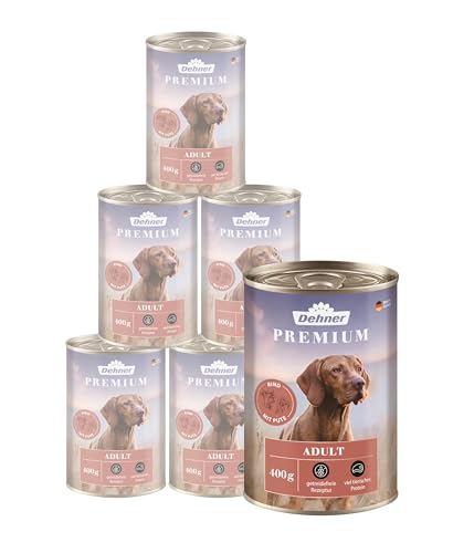 Dehner Premium Hundefutter Adult, Rind und Pute, 6 x 400 g (2400 g) Dehner Premium Hundefutter Adult, Rind und Pute, 6 x 400 g (2400 g)