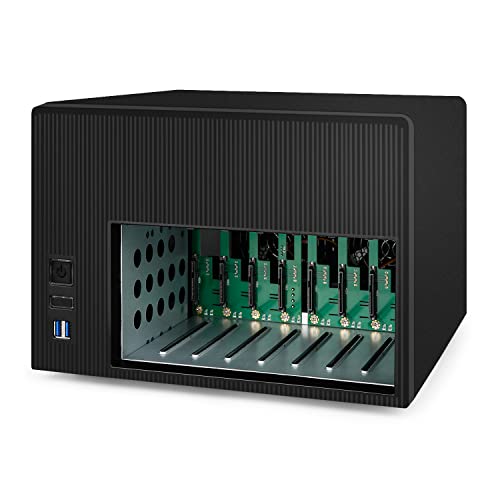 Image of K7 8 Bay NAS Case, Computer Enclosures Compatible Micro-ATX Mini-ITX Motherboard, 3 x Fans, 8 x 2.5 /3.5 inch Tray, Network Attached Storage Server for Home(Diskless)