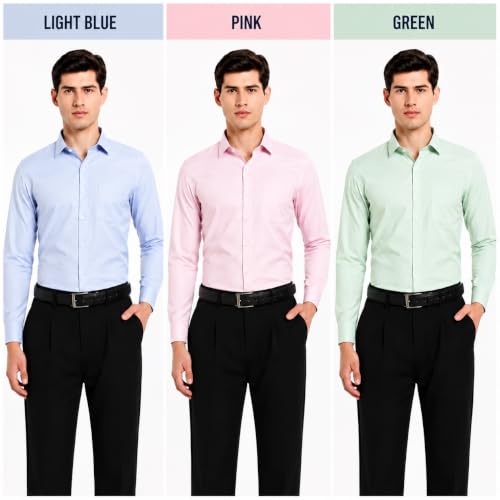 Image of Men's Solid Formal Shirt | Premium Cotton Rich Full Sleeves Shirt | Comfort Fit Office Wear Shirt with Single Chest Pocket | Stylish Casual & Formal Shirt for Men