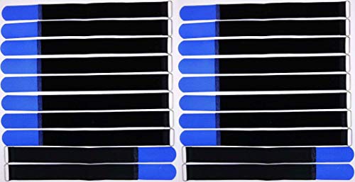 20x 40 cm x 40 mm wiederverschließbare Klett-Kabelbinder BLAU mit Metall-Öse - Kabel-Klettband 400 mm wiederverwendbar Cover