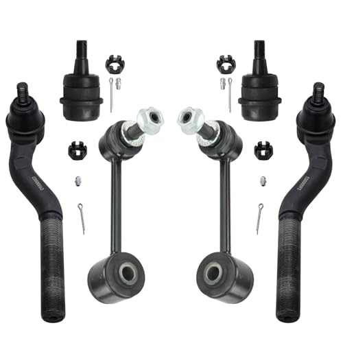 Detroit Axle - Front Suspension Kit for Jeep 2007-2017 Wrangler 2018 Wrangler JK, 2 Outer Tie Rods 2 Upper Ball Joints 2 Stabilizer Sway Bar End Links Replacement