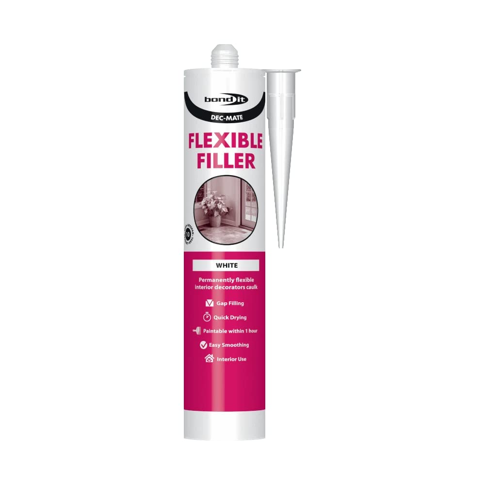 BOND IT WHITE DEC MATE FLEXIBLE FILLER DECORATORS CAULK ACRYLIC SEALANT