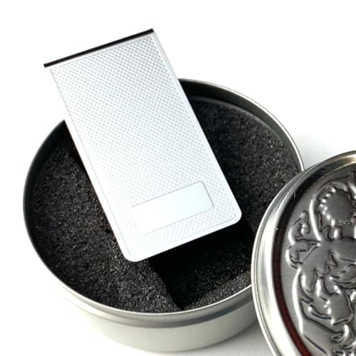 Silver Flat Money Clip with Tin Gift Box Stainless Steel2