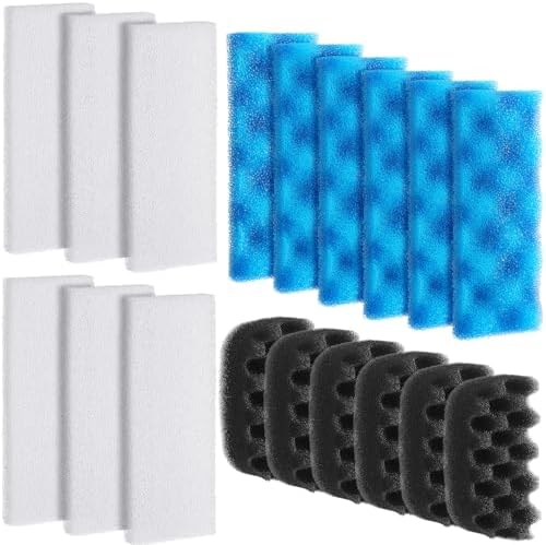 18 Pcs Aquarium Filters Bio Sponge Sets Compatible — shown in a real home setting for scale