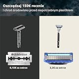 Störtebekker maszynka do golenia w skórzanym etui [z 10 ostrzami Störtebekker] Zestaw do golenia w stylu vintage - pierwszorzędna maszynka do golenia na mokro - brzytwa do brody dla mężczyzn (czarna