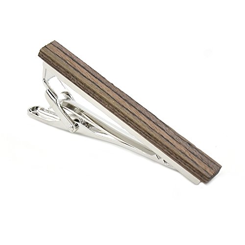 Merit Ocean Smart Men's Wood Tie Clips For Men 3 Pcs Natural Tie Bar 2.1 Inch In Gift Box #TOP4