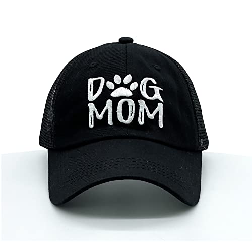 Waldeal Women Trucker Hats Embroidered Dog Mom Baseball Cap Snapback Dogs Lover Gifts Black #TOP6